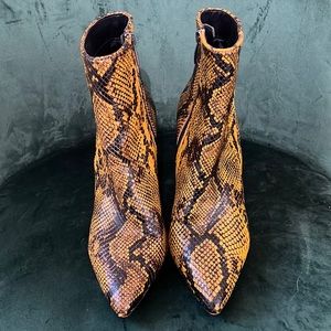 Faux Snake Skin heeled booties